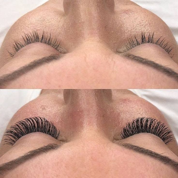 Wimperextensions, resultaat voor en na